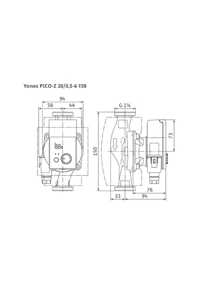Wilo Yonos Pico Z 20/0.5-6 150 Frekanslı Re-sirkülasyon 3/4''