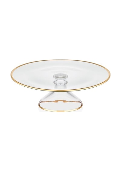 Decorium Cam Ayaklı 28 Cm Servis Tabağı Dalia Altın M06461-ab Diğer