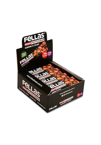 Fellas Yüksek Protein Bar - Bademli 45g x 12 Adet