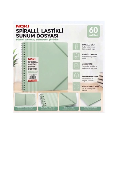 Noki Spiralli Sunum Dosyasi 60 Yap.pastel Yesil Pastel Yeşil