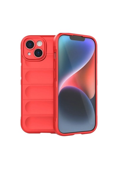 Apple Uyumlu iPhone 15 Silikon Kılıf - Kamera Korumalı Esnek Yeni Nesil Airbag Kapak - Kırmızı