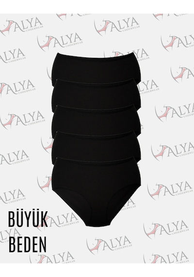 Alya Underwear Kadın Extra Battal Külot - 5 Adet Beyaz 8xl, 9xl, 10xl Siyah