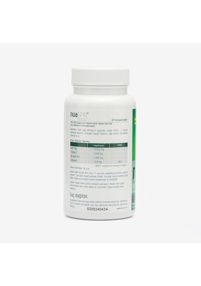 Nua EPA 1200 Omega-3 İçeren Gıda Takviyesi 30 Kapsül