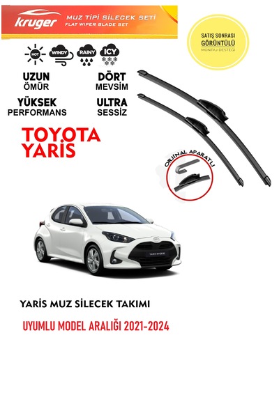 Toyota Yaris Ön Muz Silecek Takımı Araca Özel Aparat 2021-2024