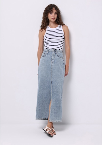 Colin's Colins Slim Fit Düz Fermuarlı Kadın Açik Mavi Etek Cl1075465 Q1.v1 Dn44404 Denim