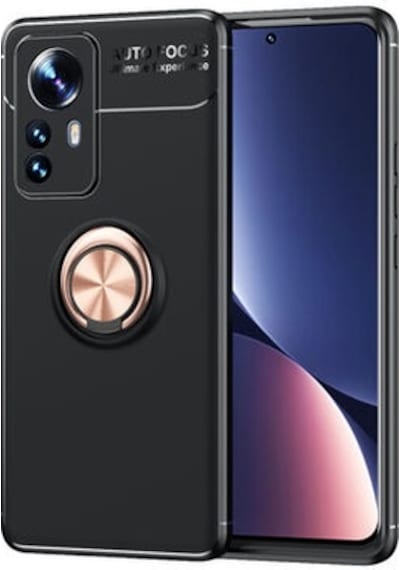 Xiaomi Mi 12 Kılıf Yüzüğü Stant Ve Araç Tutucu Olabilen Şık Esnek Premium Silikon Kapak Ryc/ravel Siyah - Rose Gold