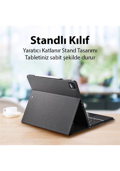 Dux Ducis İpad Pro 12.9 2020/2021/2022 Tk Series Kablosuz Bluetooth Klavye Touchpad Kılıf- 5775 Çok Renkli