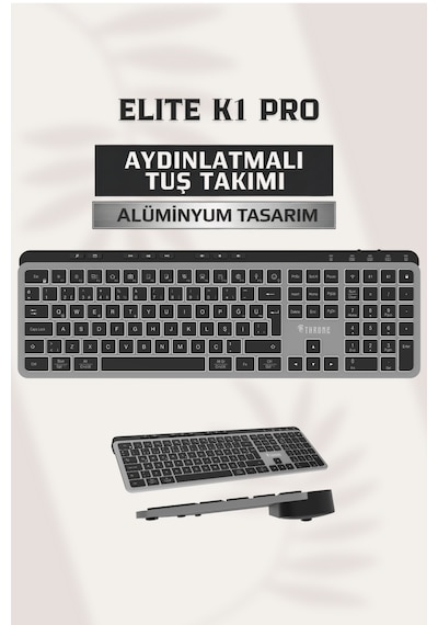 Elite K1 Pro Tuş Aydınlatmalı & Sessiz 118 Windows & Macos Ofis Klavyesi 2.4ghz + Çift Bt