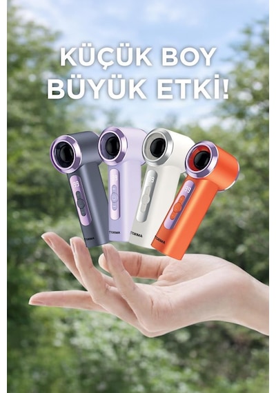Şarjlı El Vantilatörü Dijital Göstergeli 5 Kademeli Turbo Mini Fan F45