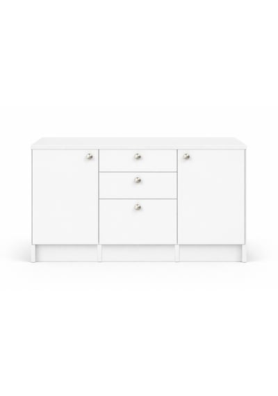 Kora Alt Modül-çok Amaçlı Dolap -150 Cm -2 Kapaklı-3 Çekmeceli-laminat Beyaz Tezgah Dahil Kora Alt Modül-çok Amaçlı Dolap -150 Cm -2 Kapaklı-3 Çekmeceli-laminat Beyaz Tezgah Dahil