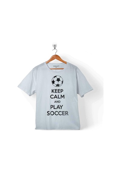 Keep Calm And Play Soccer Futbol Football Çocuk Tişört 001
