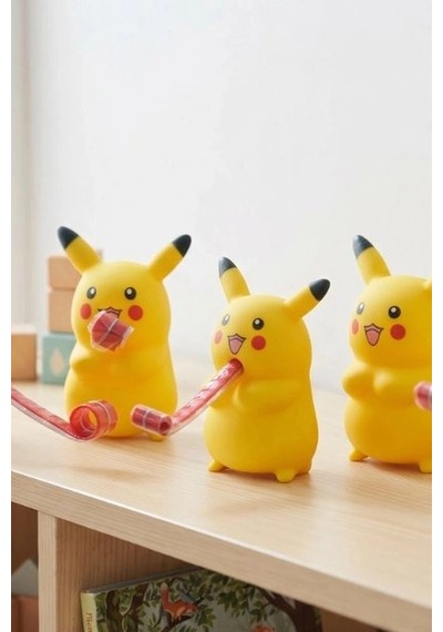 Pikaçu Squishy Sesli Stres Oyuncağı Düdük Mekanizmalı Esnek Figür 12 Adet Bx-316714