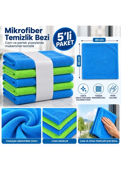 Mikro Fiber Cam Bezi Açık Mavi