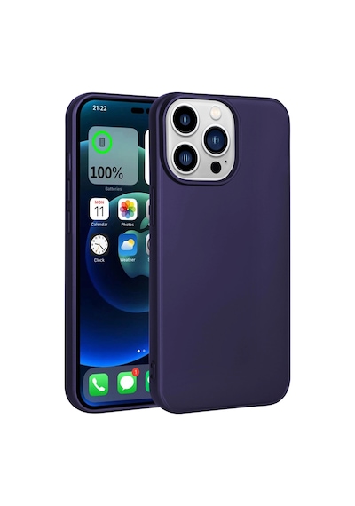 Apple İphone 14 Pro Max Kılıf Zore Premier Silikon Kapak Derin Mor