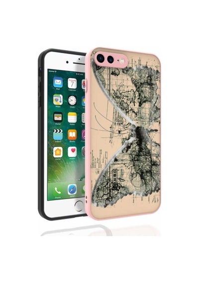 Apple Uyumlu iPhone 7 Plus Kılıf Desenli Kamera Korumalı Parlak Zore Nora Kapak NO4