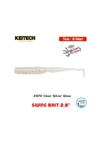 Keitech Swing Bait 7cm 2.8" 370 Clear Silver Glow Kokulu Silikon Balık