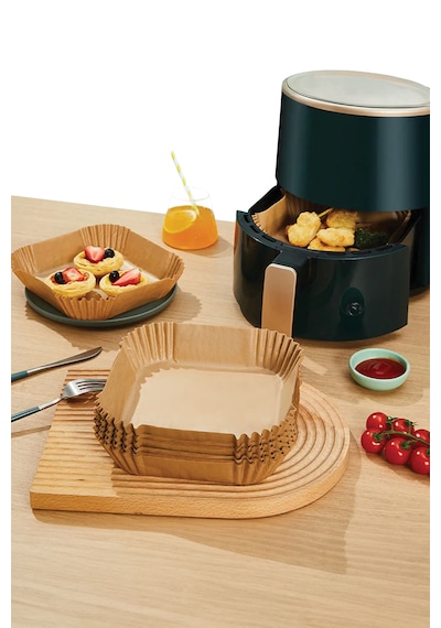 Şeylişeyler - Roll-up Airfryer Pişirme Kâğıdı Kare 20 Cm 50 Li 1 Paket Kahverengi