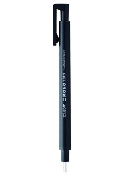 Tombow Mono Zero Kalem Silgi, Yuvarlak Uç, 2,3mm, Siyah