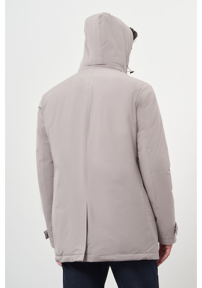 Morven Erkek Taş Poliamit Çıtçıtlı Kapüşonlu Mont 25ks024003870 Taş Taş