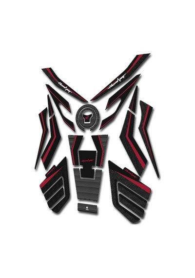 Hades Honda Hornet 750 Uyumlu Tank Pad Seti Karbon Bordo Siyah