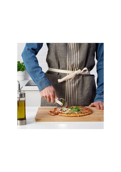 Bambu Sunum Ve Pizza Dilimleme Tahtası + Orijinal Pizza Hamur Kesici Seti Bej Bej