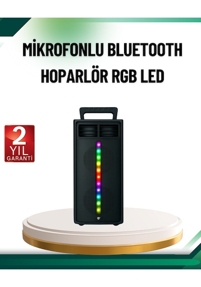 Şarjlı Işıklı Bluetooth Hoparlör Usb, Aux, Tf Kart Ve Radyo Destekli