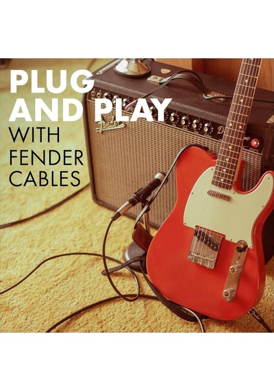 Fender Deluxe Serisi Gitar Enstrüman Kablosu, 4,5 M, Düz/açılı, Siyah-beyaz Tüvit