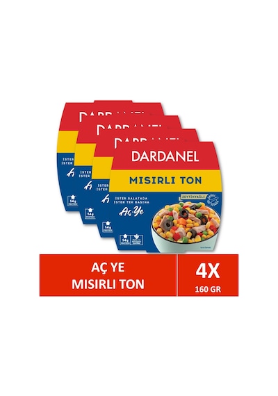 Dardanel Aç Ye Mısırlı Ton Balığı 4 x 160 G