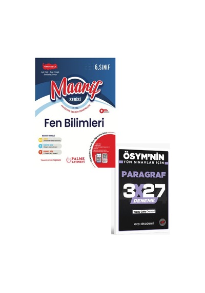 Palme 2027 6. Sınıf Fen Bilimleri Maarif Serisi Haftalık Deneme+ Evp Akademi Paragraf