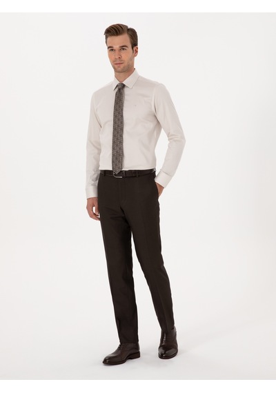 Cacharel Kahverengi Slim Fit Klasik Pantolon