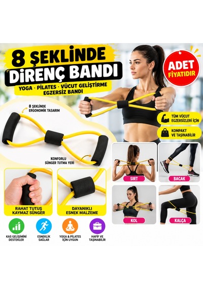 8 Şeklinde Direnç Bandı Yoga Plates Ve Vücut Geliştirme Egzersiz Bandı Adet Fiyatıdır Diğer