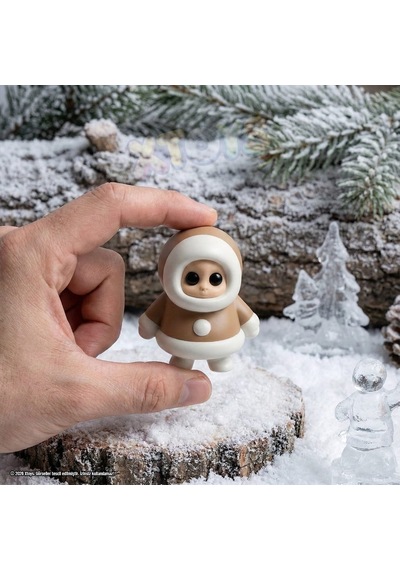 Eskimo Figürü Anahtarlık, Hediyelik Çanta Aksesuarı Ve Hareketli Oyuncak Iglu Kahverengi
