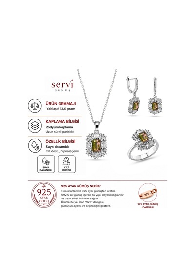 Servi 925 Ayar Gümüş Radiant Baget Set-33 64765025