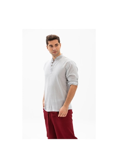 Uzun Kol Şile Bezi Bodrum Erkek T-Shirt Taş 9002