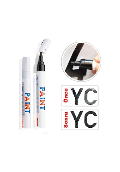 Paint Oto Lastik Rötuş Boya Kalemi Siyah