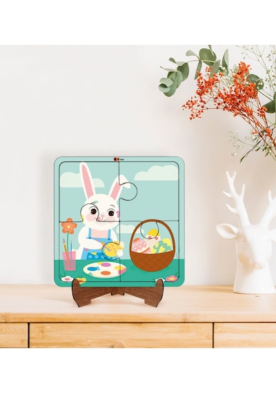 Bk Toys Çocuklar İçin 2 Si 1 Arada Eğitici-öğretici Ahşap 4 Parça Yapboz Puzzle Çerçeve Model 62