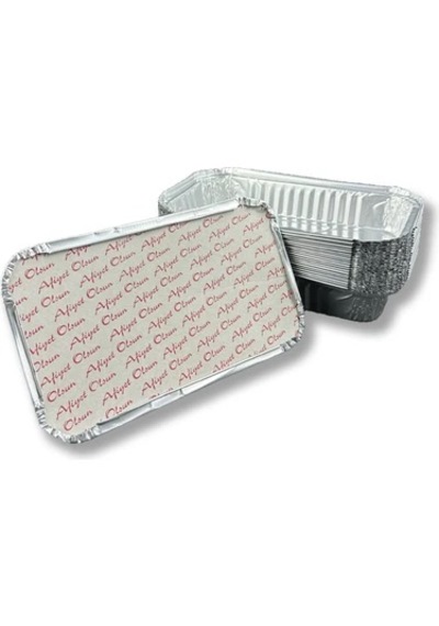Şeylişeyler - Alüminyum Dikdörtgen Sütlaç Ve Yemek Kabı 500 Gr + Kapaklı Set - 14x11 Cm 727/l 100 Adet