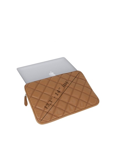 Case Club Apple Uyumlu MacBook Air Pro 13-14" Su Geçirmez Laptop Kılıfı Taba