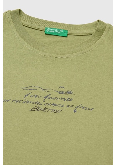 United Colors Of Benetton Erkek Çocuk Önü Baskılı Arkası İşlemeli Bisiklet Yaka T-shirt Haki 6-13 Yaş-2827 United Colors Of Benetton Erkek Çocuk Önü Baskılı Arkası İşlemeli Bisiklet Yaka T-shirt Haki 6-13 Yaş-2827