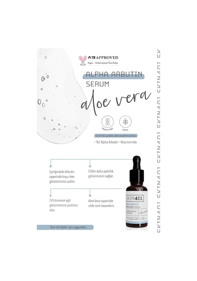 Skin401 Arbutin %2 Cilt Tonu Eşitleyici Leke Karşıtı Serum 30ml