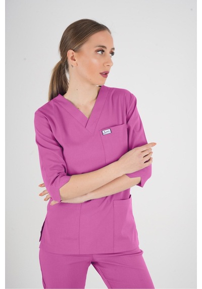 Unisex Açık Mor Violet Model Scrubs Takım Doktor Hemşire Üniforması Açık Mor Açık Mor