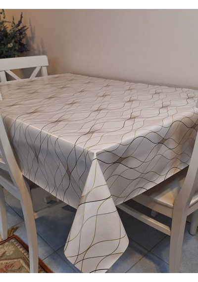 Elyaflı Pvc Masa Örtüsü Modern, Dayanıklı, Silinebilir Ve Şık Görünüm Mrl205 Bej