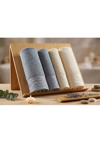 Quadruple Bej-beyaz Best Set Hamam Takımı