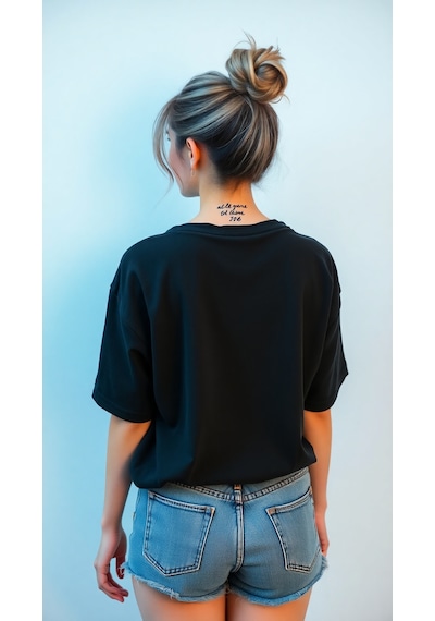 The Future Baskılı Oversize T-shirt Siyah