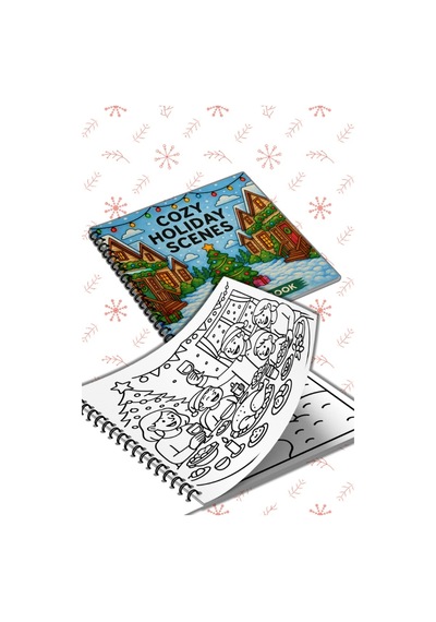 Yılbaşı Cozy Holiday Scenes Bold And Easy 20x20 Cm Büyük Boyama Kitabı, Çocuklar Yetişkinler