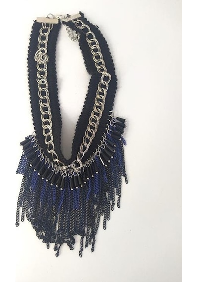 Kadın Kolye Gerdanlık Choker Bohem Kolyeler El Yapımı Uzun Püskül Boncuklar 13901 Çok Renkli