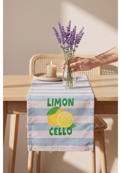 Limon Cello Baskılı Runner 40x140 Cm Çok Renkli