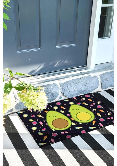 Tr Avakado Kapı Önü Paspası Dekoratif Kapı Paspası Dış Mekân Paspas Ev İçi Paspası 45x70cm Diğer