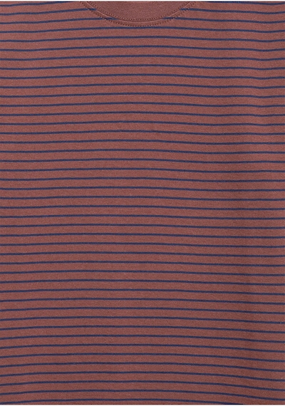 Mavi Çizgili Tişört Loose Fit / Bol Rahat Kesim 6610390-90788 Kahverengi-90787