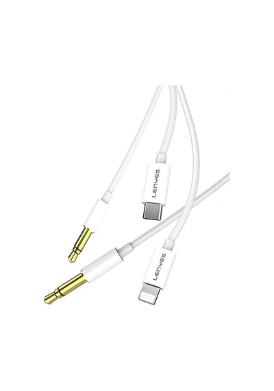 Lenyes Ax106 Lightning To 3.5mm Aux Audio Kablo 1m Beyaz Beyaz